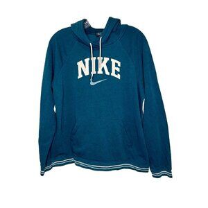 Nike Women’s Teal Center Swoosh Boxy Baggy Athleisure Hoodie Large‎
